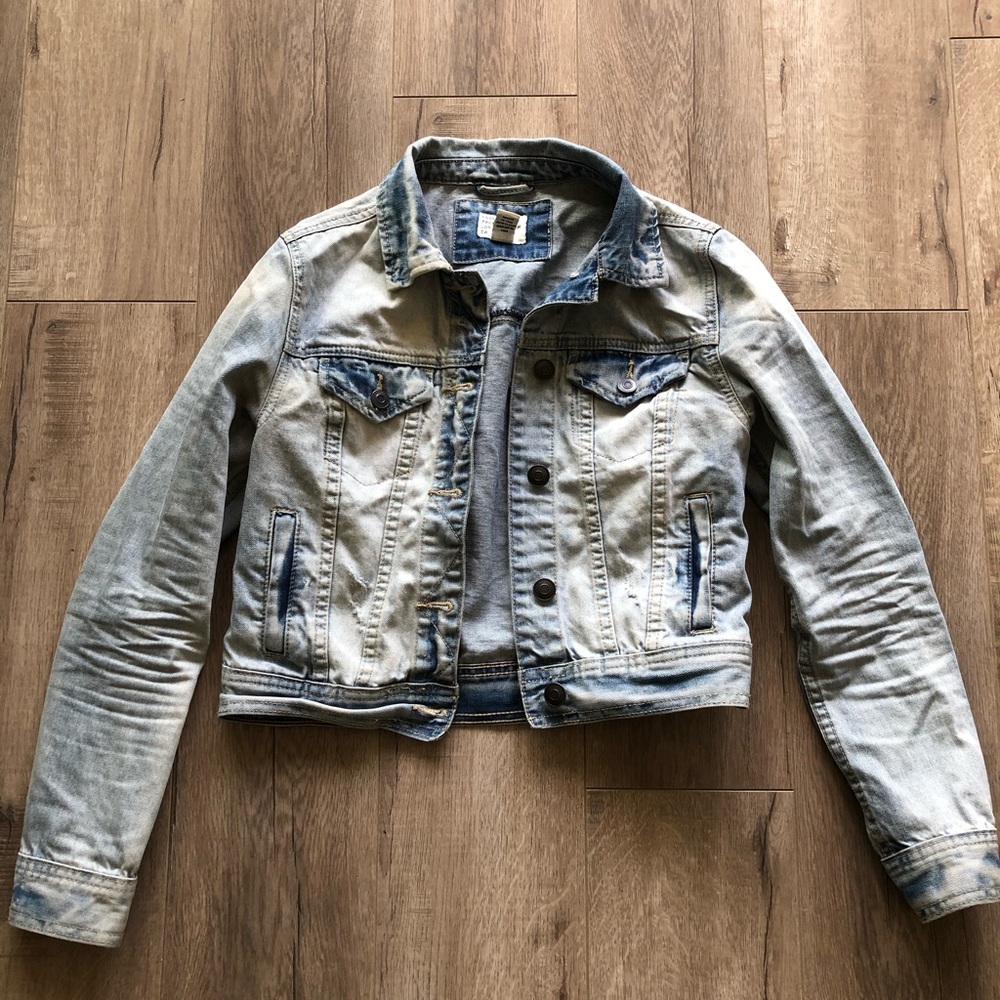 Jean jacket cropped Forever 21 Small washed Cotton